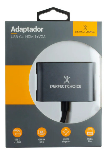 Cable Usb Tipo C A Hdmi Y Vga Perfect Choice Pc-101284
