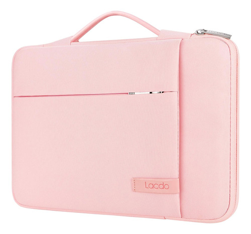 Funda Para Laptop Lacdo Pink 16'' Con Asa Y Bolsillo