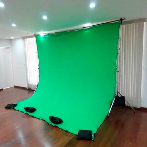 Imagem 7 de 8 de Tecido Chroma Key Fundo Verde Estudio 3x5 Lateral Overlock
