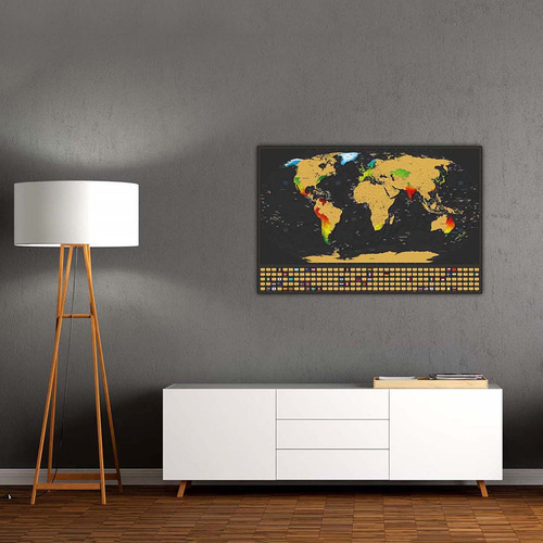 Póster Scratch World Map Map Scratch Map Scratc