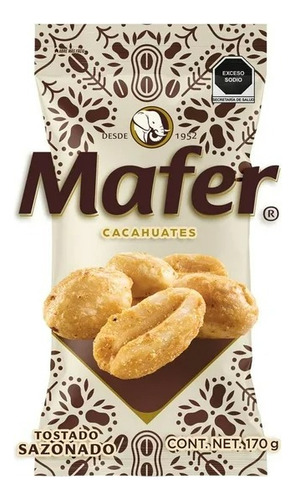 5 Pzas Cacahuates Mafer Tostado Sazonado De 170 G