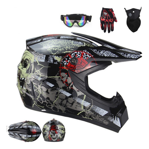 Cascos Con Guantes Lentes Máscarade Motocicleta Todoterreno