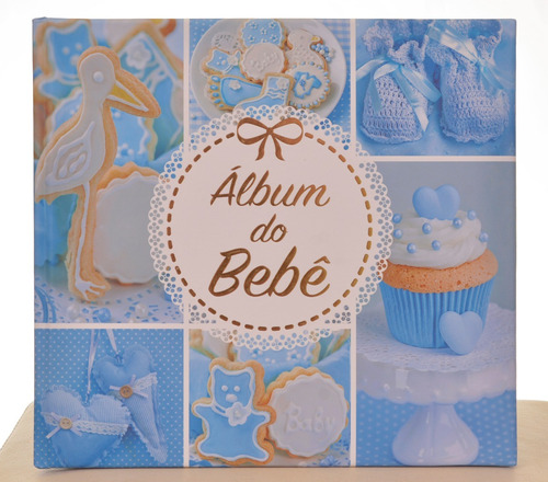 Álbum Diário Do Bebê Menino 10x15 Azul 