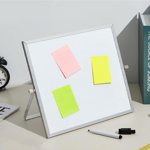 Lousa Magnética Quadro Branco Giratório C/ Suporte De Mesa