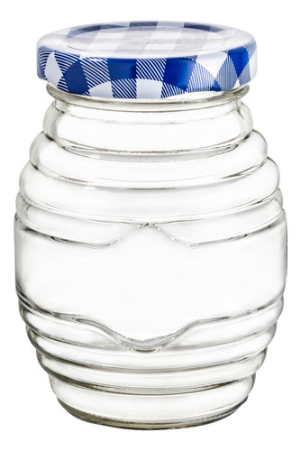 Caja 72 Frasco Tarrito C/tapa Mantel Azul 190 Ml