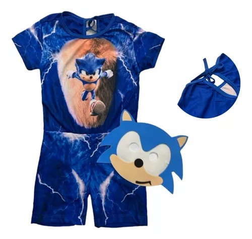 Fantasia De Halloween Carnaval Chineco Azul Super SONIC Menino