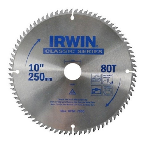 Disco De Corte Madera Irwin 10 Pulgadas 250mm 80 Dientes K37