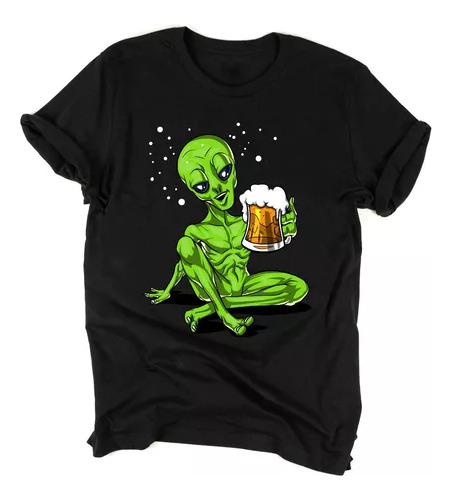 Remera Alien Extraterrestre Musculoso Gym Bebiendo Unisex