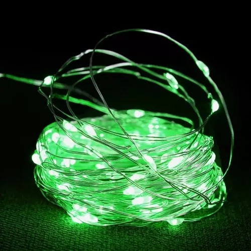 Guirnalda 30 Luces Led Alambre A Pilas Multicolor 3m Navidad Luces Verde