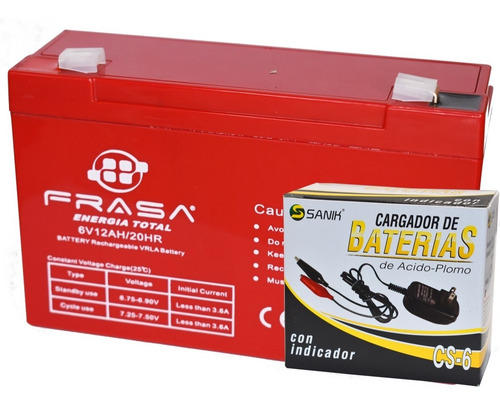 6v - 12a Y 1 Cargador Cs6 Reemplazo Para Carro Montable