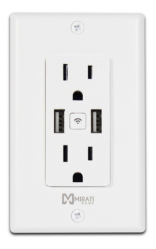 Enchufe De Pared Inteligente Wifi Mirati Home Mcp1 C/2 Usb