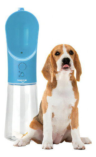 Botella Dispenser De Agua Portátil Mascotas Perro Gato Viaje Color Celeste