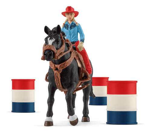 Schleich Farm World - Juego De Carreras De Rodeo De 3 Barri.