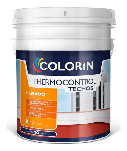 Impermeabilizante Techos Thermocontrol Fibrado Blanco 10 Kg