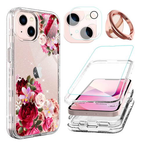 Funda Para iPhone 13, Con Sosten/diseno Floral