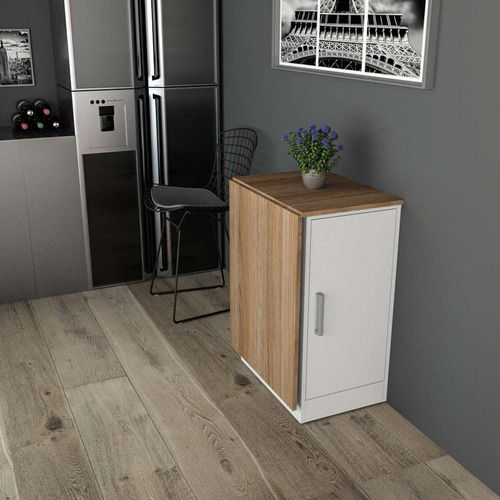 Imagen 7 de 11 de Desayunador Mueble Barra Armario Multiuso Mesa Rebatible
