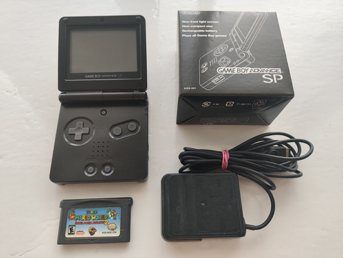 Nintendo Gba Sp Gameboy Advance Sp Negro Ags-001 + Mario W2