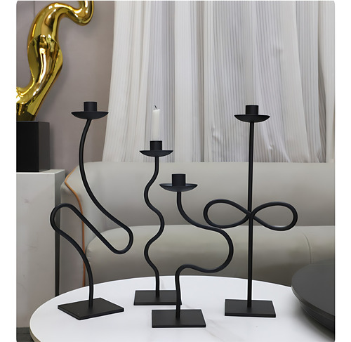 Adornos De Candelabro Geométricos Con Forma De Línea De Hier