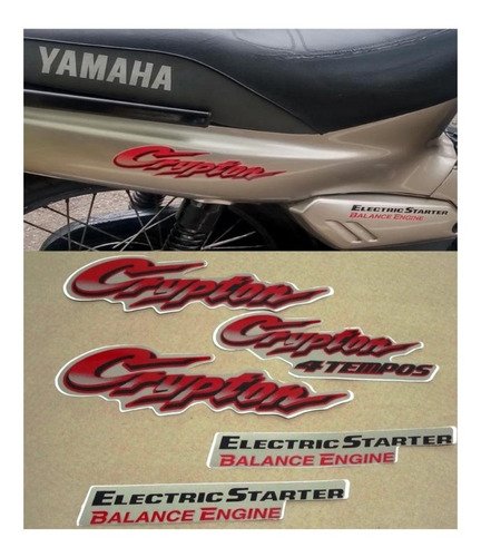 Kit De Adesivos Compatível Yamaha Crypton 2002 Bege 00854