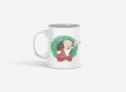 Taza Navideña De Porky, Regalo De Navidad, Taza De Cafe