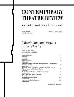 Libro Palestinians And Israelis In The Theatre - Dan Urian