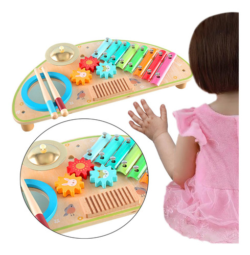 Conjunto De Tambor Xilofone, Brinquedos Musicais De