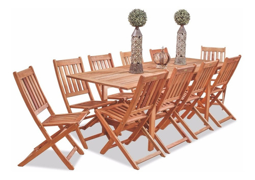 Imagen 7 de 8 de Mesa Extensible De Madera Eucalipto Para Jardin O Exterior D