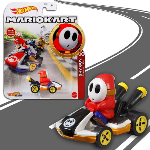 Trolley Mario Kart Hot Wheels 1:64 - Mattel Gbg25 Color Shy Guy Standard Kart