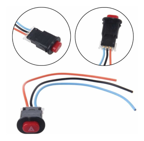 Imagen 1 de 2 de Botón Switch Intermitentes Con Arnés Conector Moto Universal