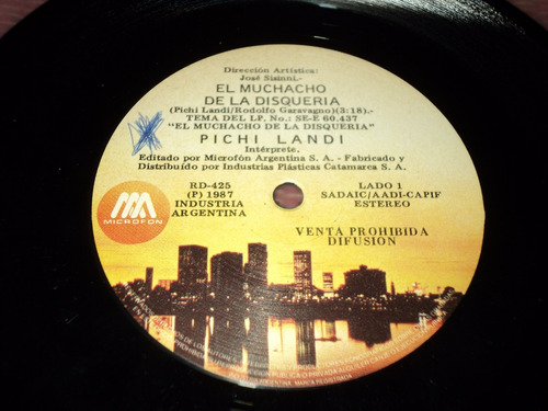 Disco Simple De Pichi Landi - El Muchacho De La Disqueria