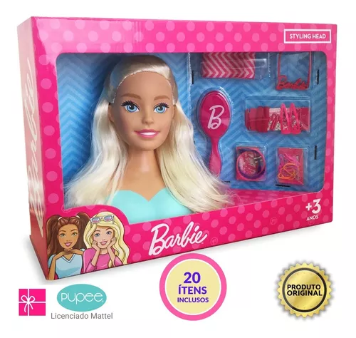 Busto Boneca Barbie Para Pentear E Maquiar Vem Com Maquiagem - Ri Happy