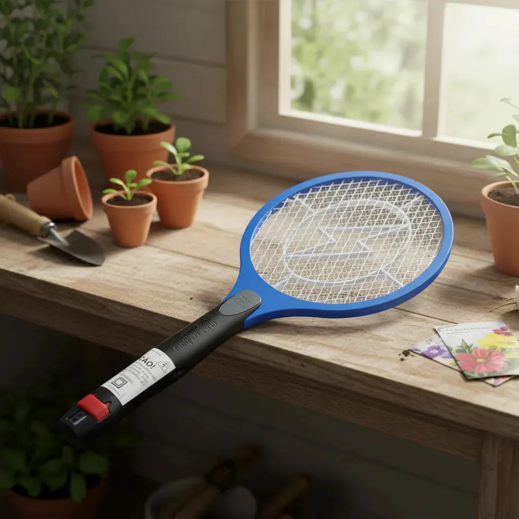 Raquete Elétrica Mata Mosquito Dengue Insetos Recarregável Cor Azul-marinho 110v/220v (bivolt)