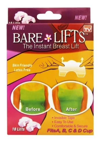 50 Pares Bare Lifts Original Levanta Seios 100 Adesivos