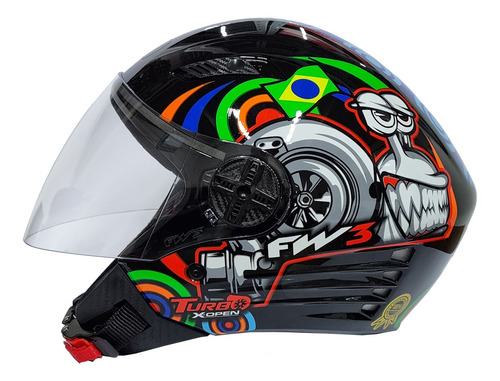 Capacete Aberto Fw3 X Open Cores Turbo Caracol Inmetro Nf