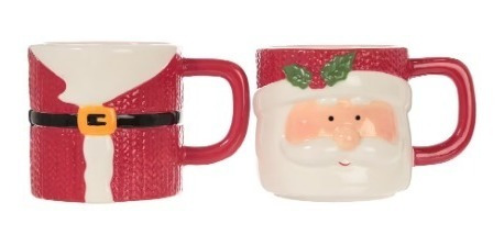 Set De Tazas Clasicas Navideñas, Merry Chrismas 2 Piezas