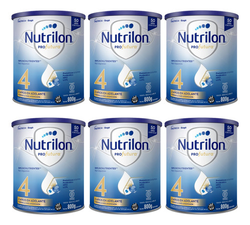 Combo X6 Nutrilon Profutura 4 Leche En Polvo 800gr