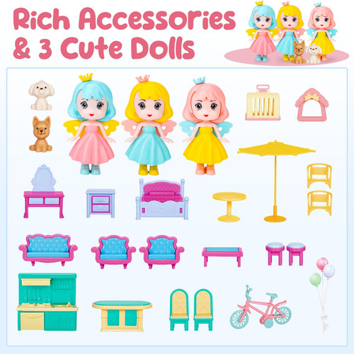 Casa De Muñecas Deao Dreamhouse Con Muñecas Y Mascotas Color