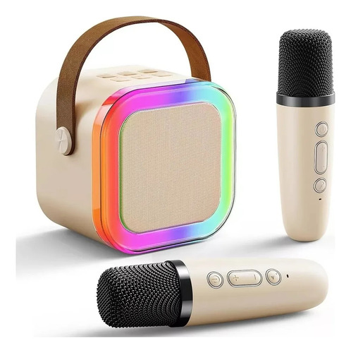 Máquina De Karaoke Altavoz Bluetooth Para Niños 2 Micrófonos Blanco