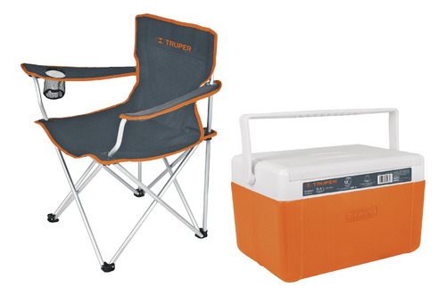Hielera Para 12 Latas Mas Silla Pegable Con Portavasos Funda