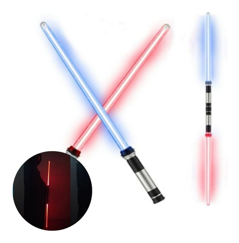 Imagem 1 de 7 de Kit 2 Sabres De Luz Star Wars Estilo Darth Maul Vira Lança