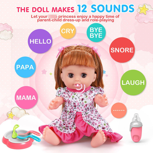 Cuna De Muñeca Bebe De Juguete Niñas Regalo Navidad 14