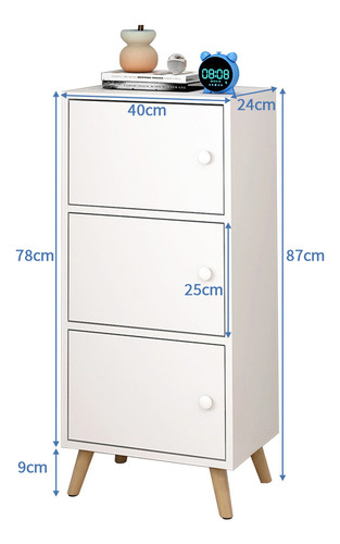 Armario Madera 3 Cajones Moderno Puertas Minimal Blanco Blanco