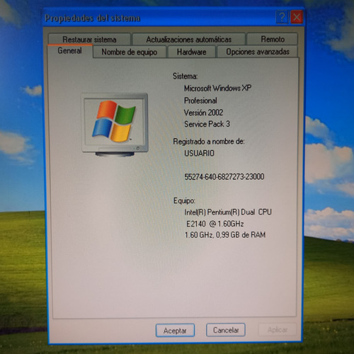 Permuto Cpu Windows Xp Intel 1.6ghz 1gb Ram Disco 160gb Zwt (Usado)