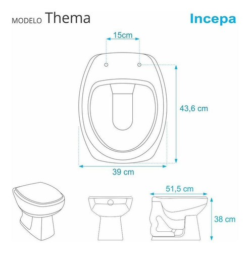 Imagem 2 de 4 de Tampa De Vaso Acrílico (poliéster) Thema Branco Para Incepa