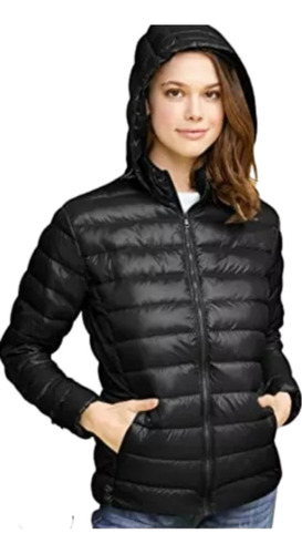 Campera Mujer Lotto Slim Impermeable Termica C/ Bolsita