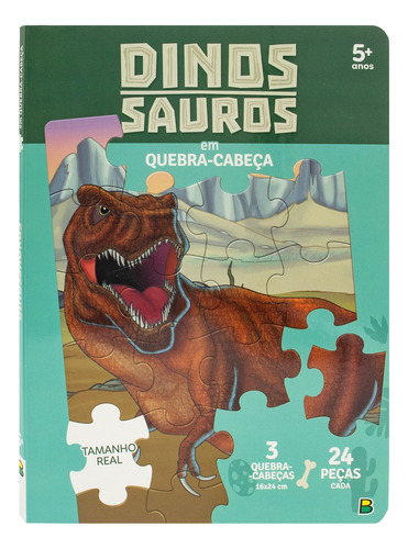 Livro Dinossauros Em Quebra-cabeça - Atividades P/ Crianças