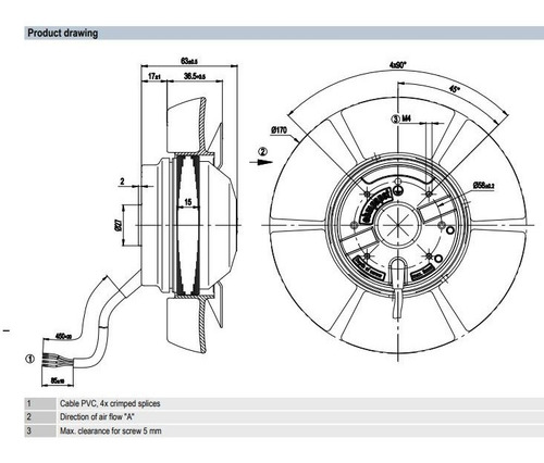 Ebm Papst A2e170-af23-02 Ventilador Axial 170 Mm