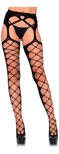 Pantimedias Red Diamante Liguero Leg Avenue Sexy Lenceria 