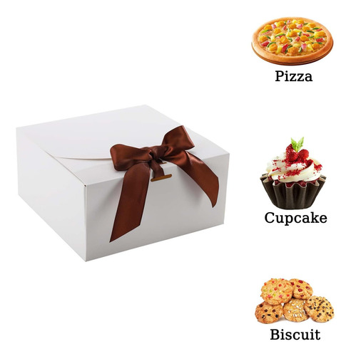 Caja De Regalo Blanca, Paquete De 10, 6.7 X 6.7 X 3.5 Pulgad