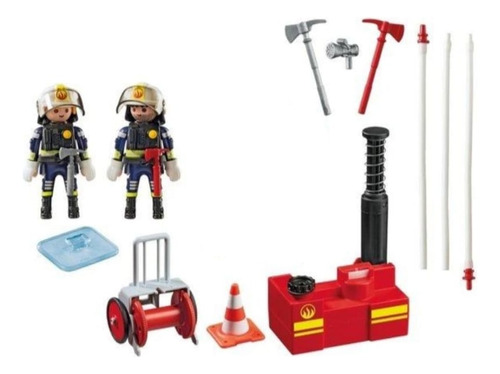 Kit Playmobil Bomberos Con Manguera Sin Uso